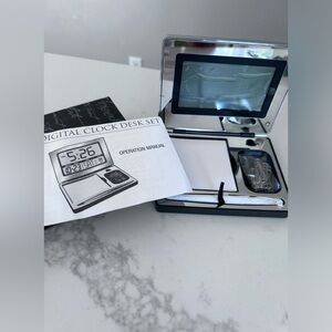 NEW Digital Engravable Clock Desk Set from THINGS REMEMBERED